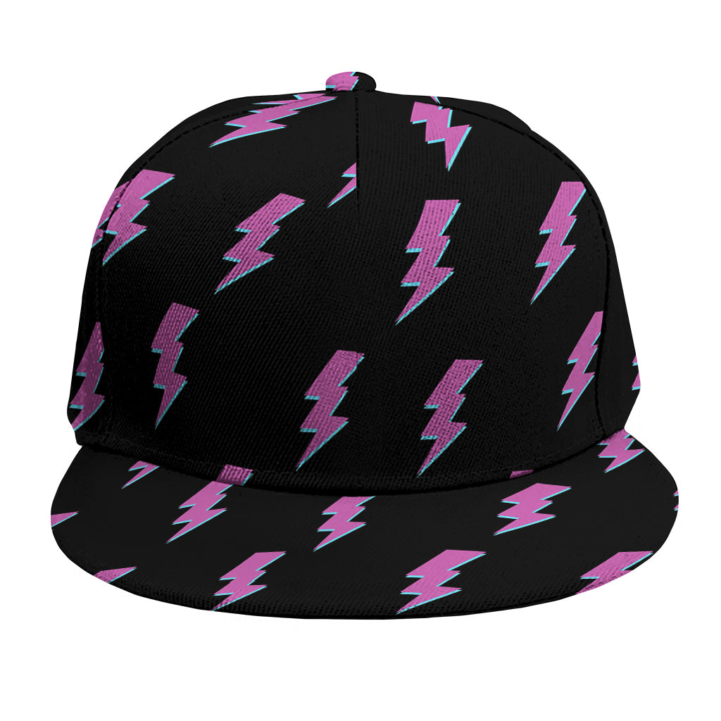 Purple And Teal Lightning Pattern Print Snapback Cap