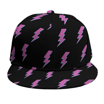 Purple And Teal Lightning Pattern Print Snapback Cap