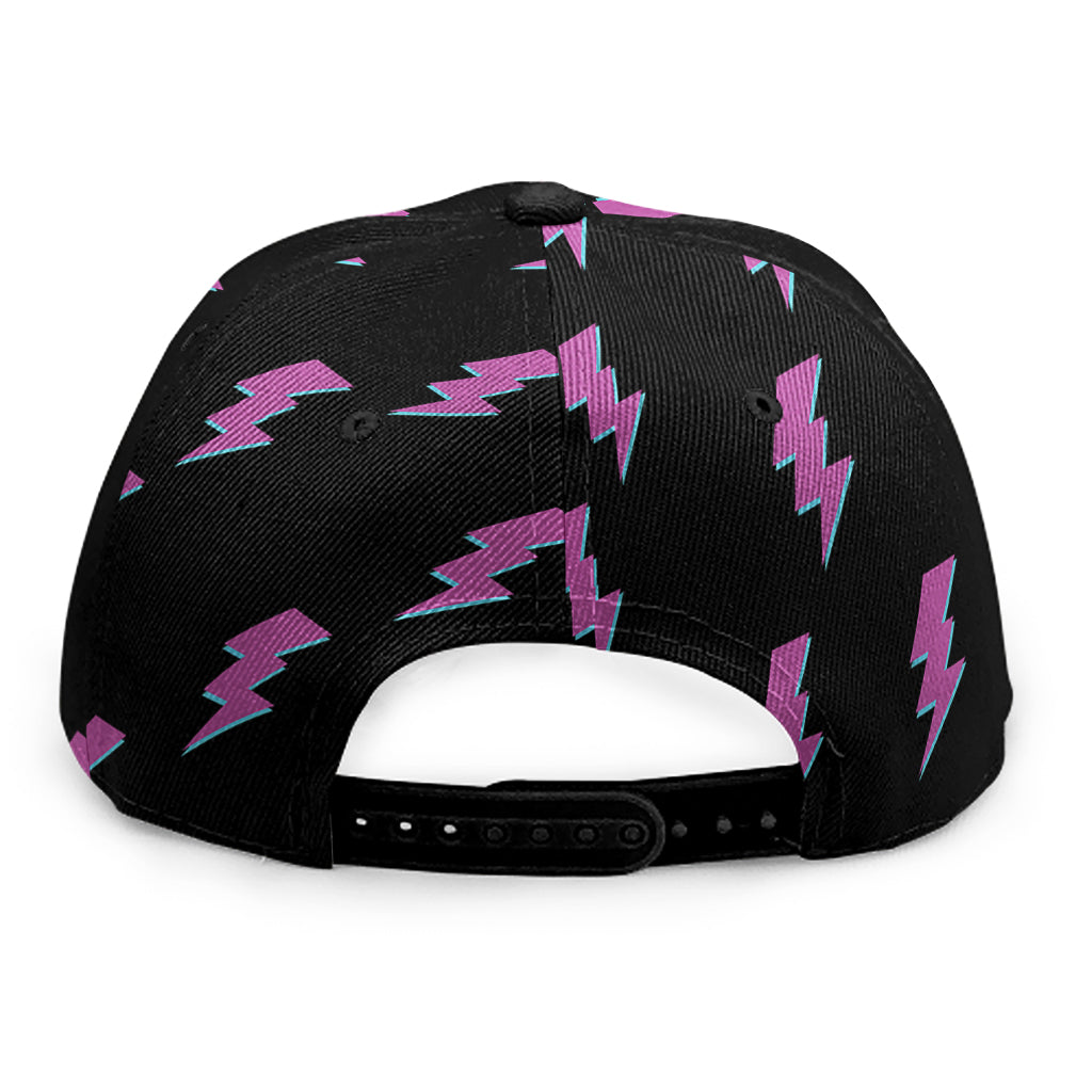 Purple And Teal Lightning Pattern Print Snapback Cap