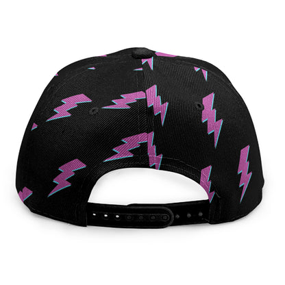 Purple And Teal Lightning Pattern Print Snapback Cap