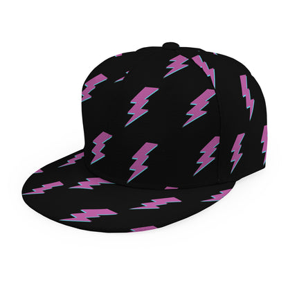 Purple And Teal Lightning Pattern Print Snapback Cap