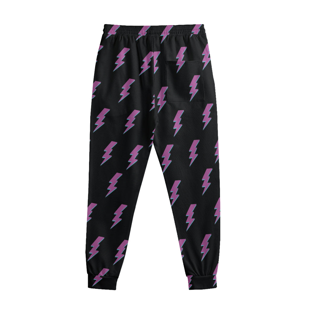 Purple And Teal Lightning Pattern Print Sweatpants