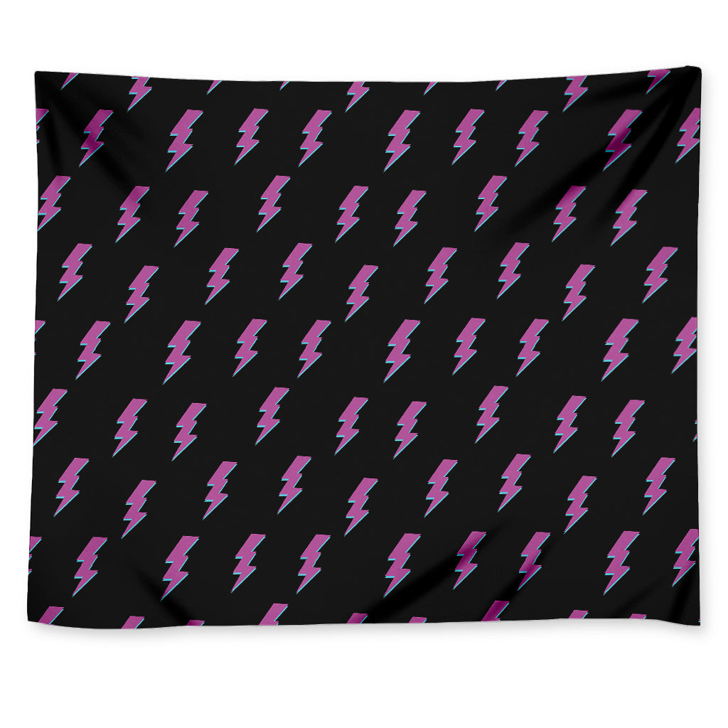 Purple And Teal Lightning Pattern Print Tapestry