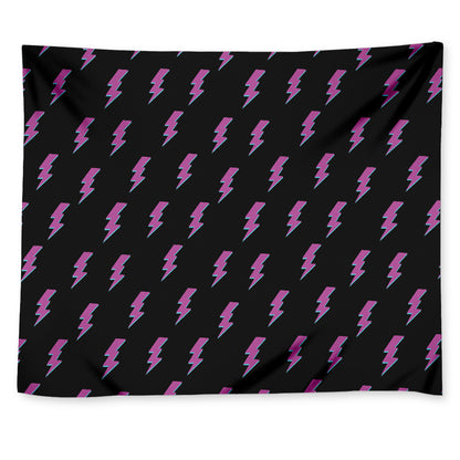 Purple And Teal Lightning Pattern Print Tapestry