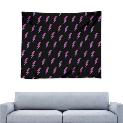 Purple And Teal Lightning Pattern Print Tapestry