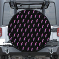 Purple And Teal Lightning Pattern Print Tire Cover