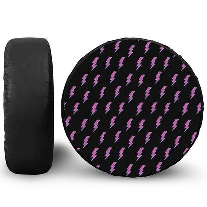 Purple And Teal Lightning Pattern Print Tire Cover