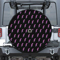 Purple And Teal Lightning Pattern Print Tire Cover With Camera Hole
