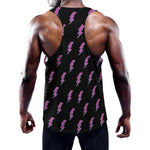 Purple And Teal Lightning Pattern Print Training Tank Top