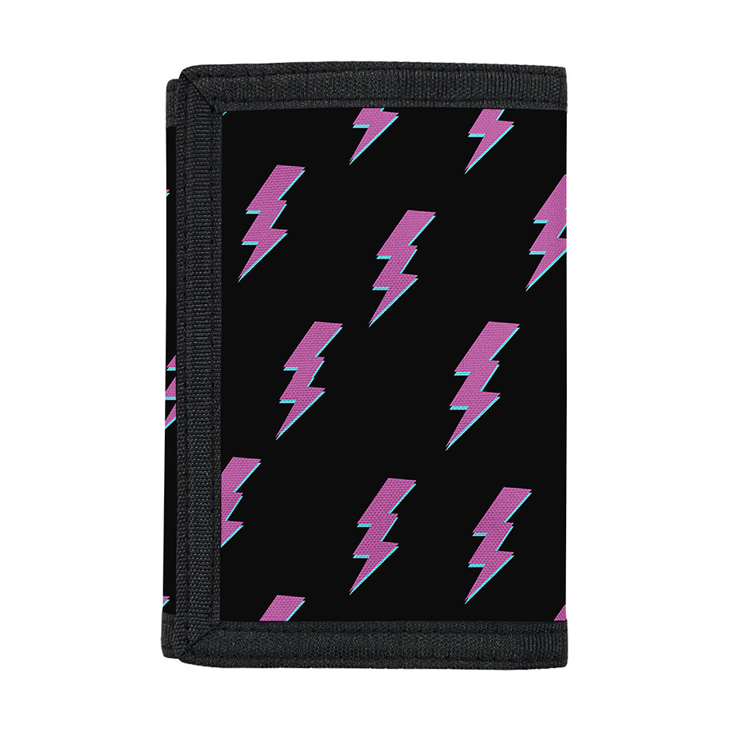 Purple And Teal Lightning Pattern Print Trifold Wallet