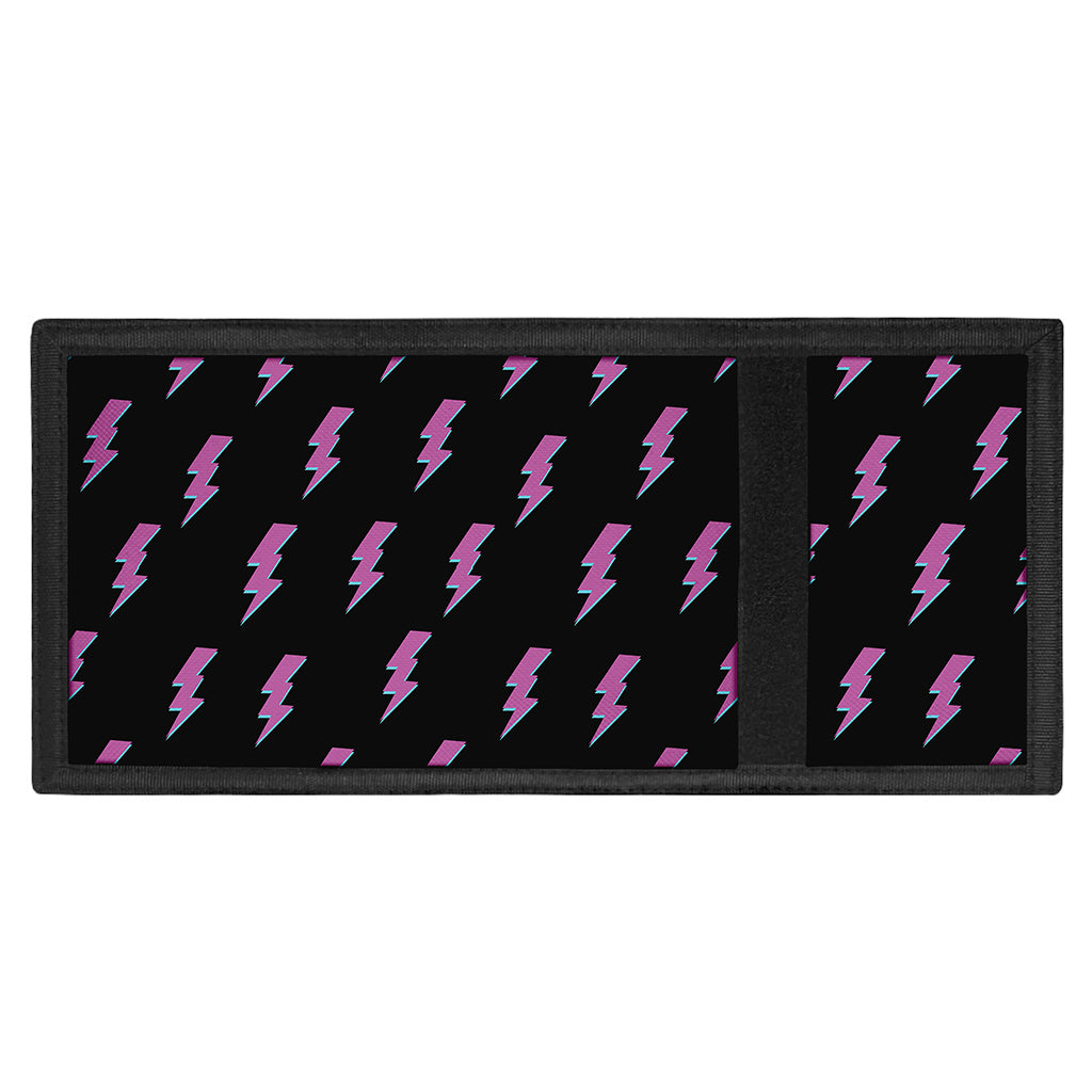 Purple And Teal Lightning Pattern Print Trifold Wallet