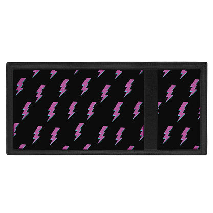 Purple And Teal Lightning Pattern Print Trifold Wallet