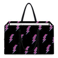 Purple And Teal Lightning Pattern Print Utility Tote Bag