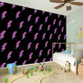 Purple And Teal Lightning Pattern Print Wall Sticker