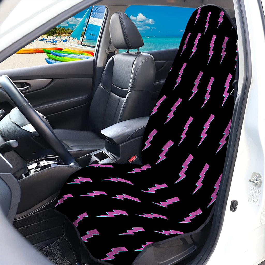 Purple And Teal Lightning Pattern Print Waterproof Car Seat Cover