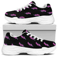 Purple And Teal Lightning Pattern Print White Chunky Shoes