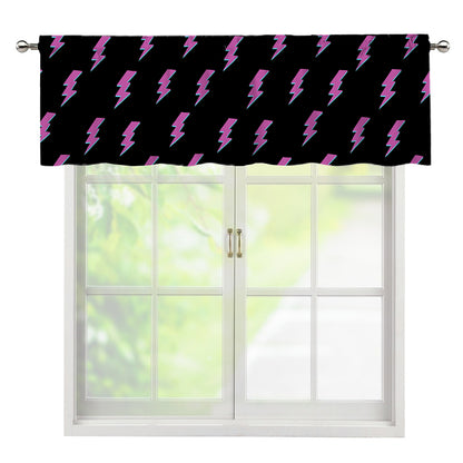 Purple And Teal Lightning Pattern Print Window Valance