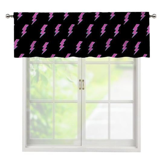 Purple And Teal Lightning Pattern Print Window Valance