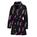 Purple And Teal Lightning Pattern Print Women's Bathrobe