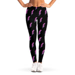 Purple And Teal Lightning Pattern Print Women's Leggings