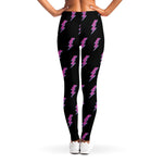 Purple And Teal Lightning Pattern Print Women's Leggings