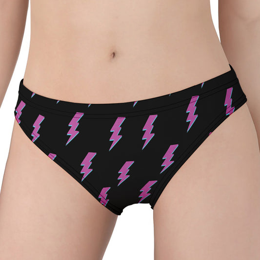 Purple And Teal Lightning Pattern Print Women's Panties