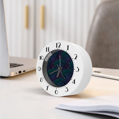 Purple And Teal Mandala Print Alarm Clock