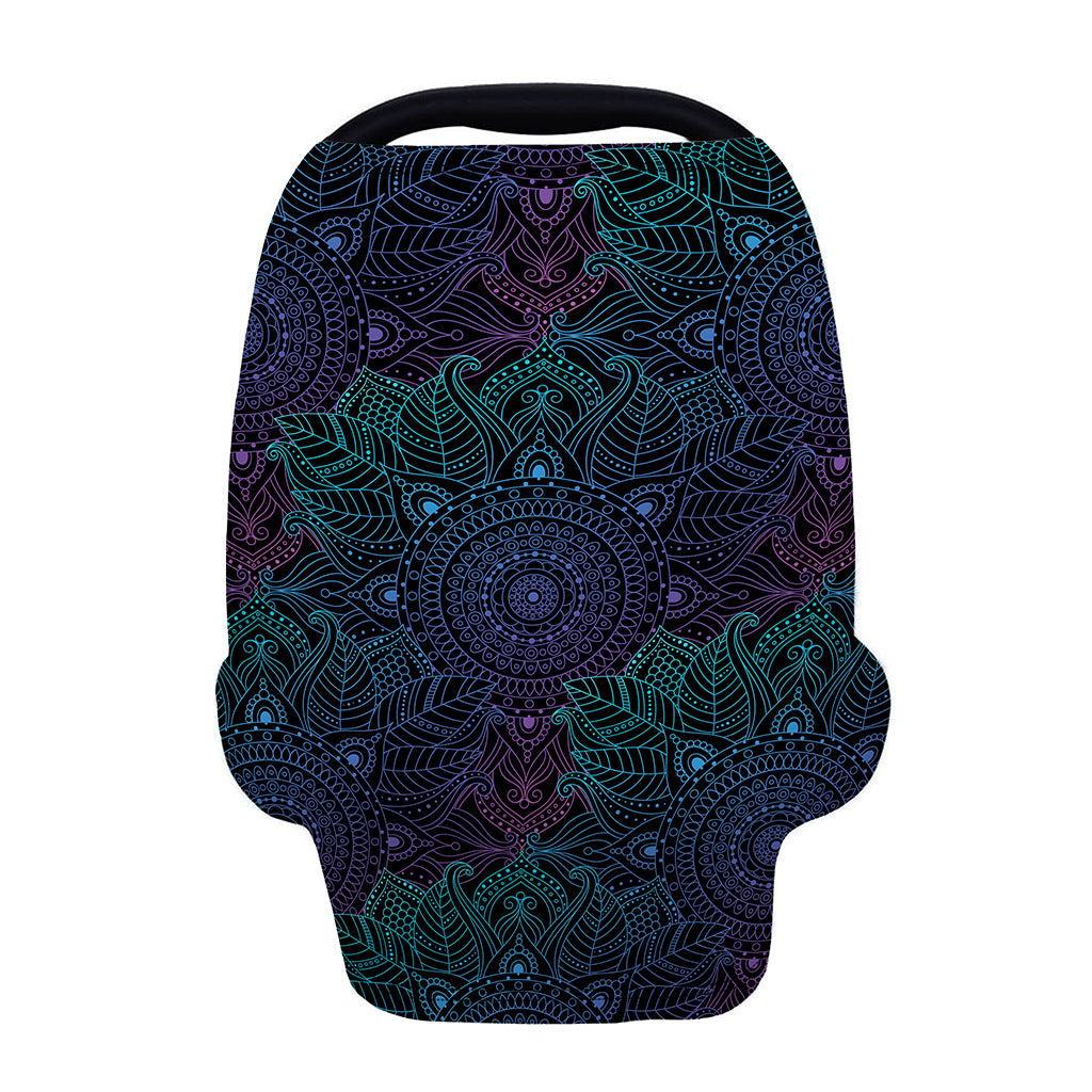 Purple And Teal Mandala Print Baby Seat Cover