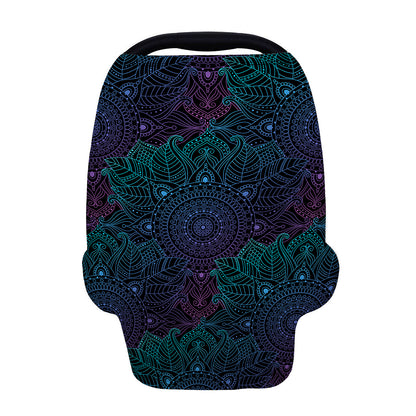 Purple And Teal Mandala Print Baby Seat Cover