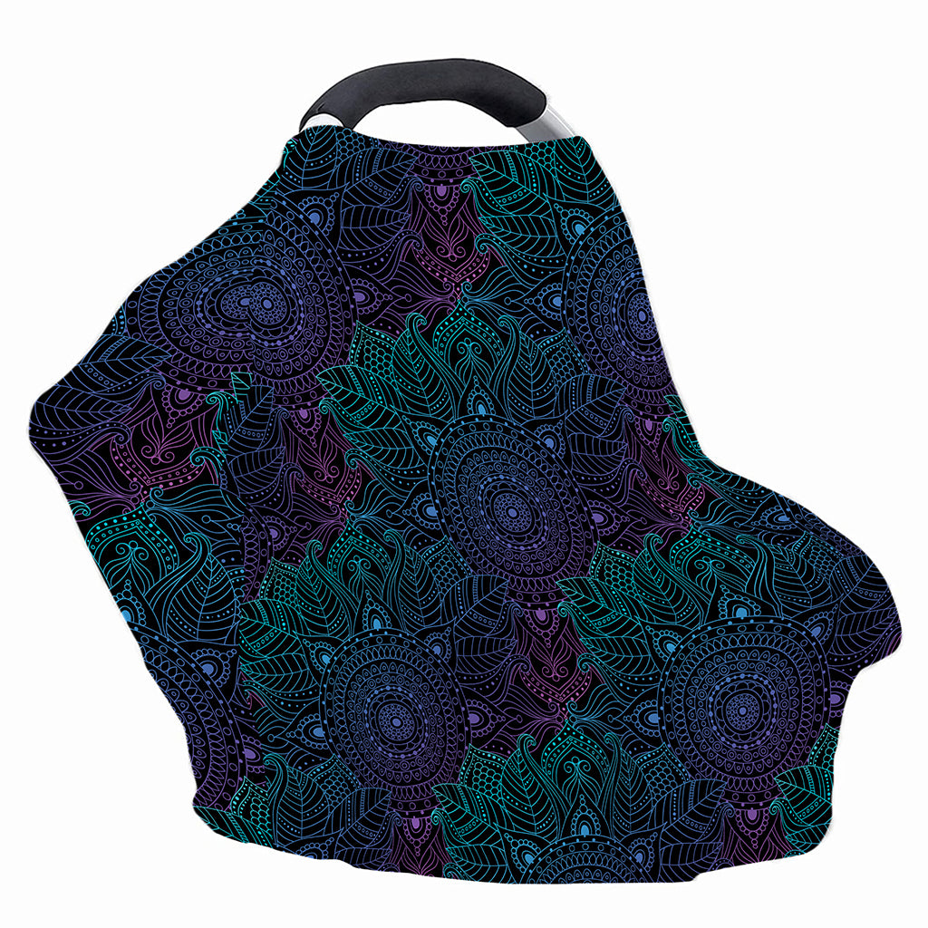 Purple And Teal Mandala Print Baby Seat Cover
