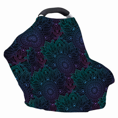 Purple And Teal Mandala Print Baby Seat Cover