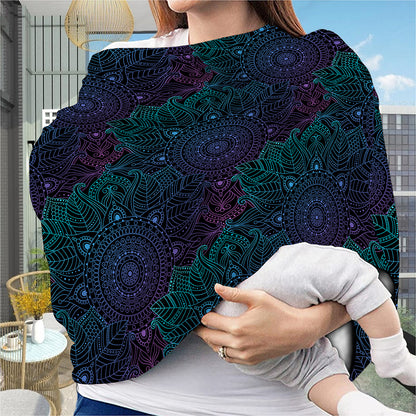 Purple And Teal Mandala Print Baby Seat Cover