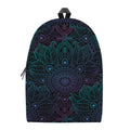 Purple And Teal Mandala Print School Backpack