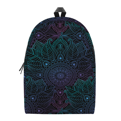 Purple And Teal Mandala Print Backpack