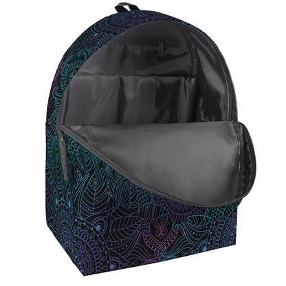 Purple And Teal Mandala Print Backpack