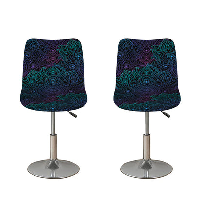 Purple And Teal Mandala Print Bar Stool Covers