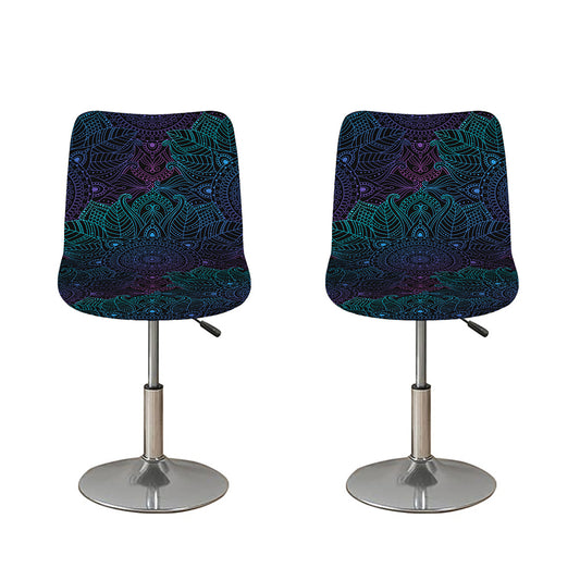 Purple And Teal Mandala Print Bar Stool Covers