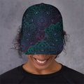 Purple And Teal Mandala Print Baseball Cap