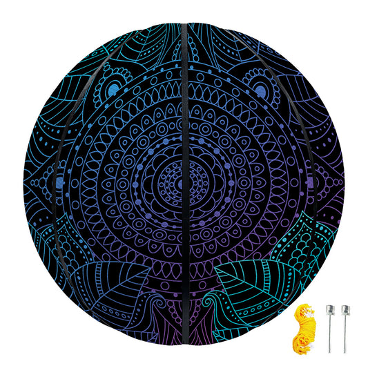 Purple And Teal Mandala Print Basketball