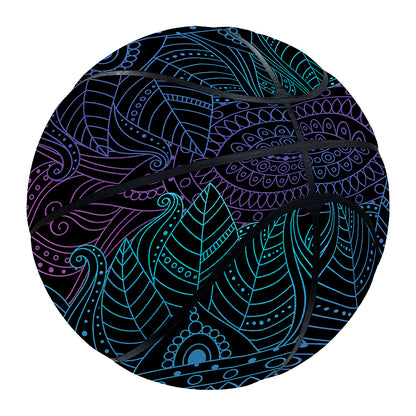 Purple And Teal Mandala Print Basketball