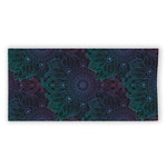 Purple And Teal Mandala Print Beach Towel