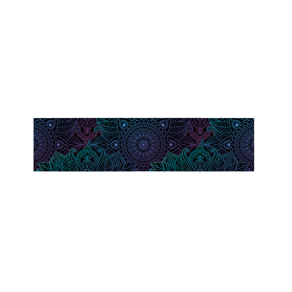 Purple And Teal Mandala Print Bed Runner