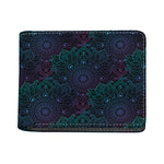Purple And Teal Mandala Print Bifold Wallet