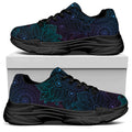 Purple And Teal Mandala Print Black Chunky Shoes
