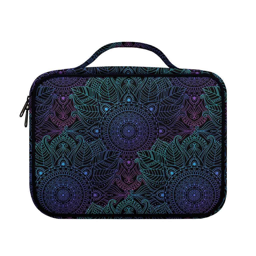 Purple And Teal Mandala Print Briefcase Bible Bag