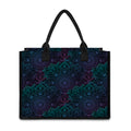 Purple And Teal Mandala Print Canvas Tote Bag
