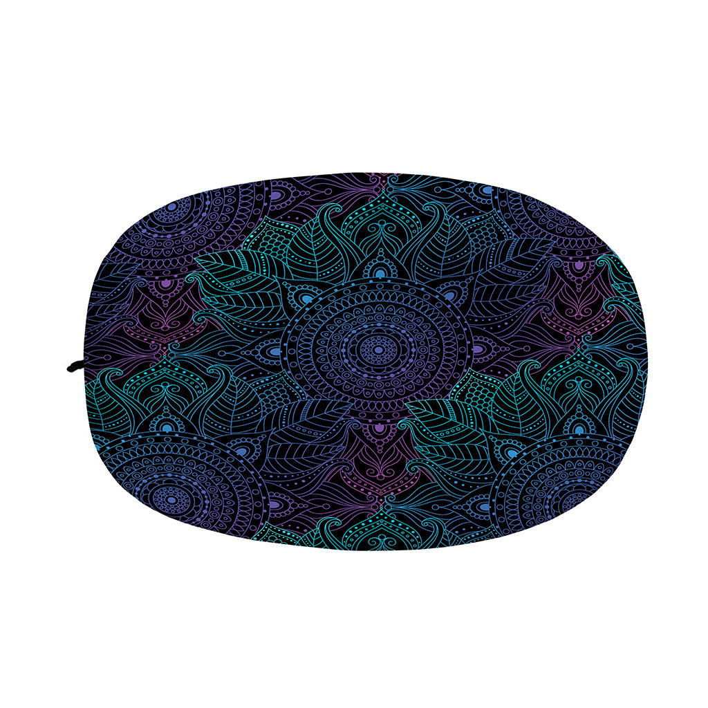 Purple And Teal Mandala Print Car Side Mirror Covers