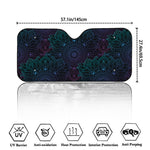 Purple And Teal Mandala Print Car Windshield Sun Shade