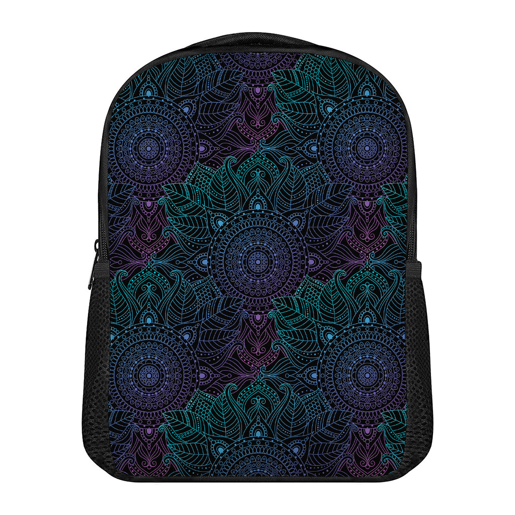 Purple And Teal Mandala Print Casual Backpack