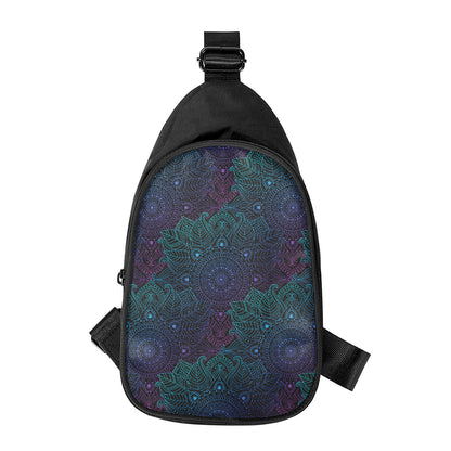 Purple And Teal Mandala Print Chest Bag